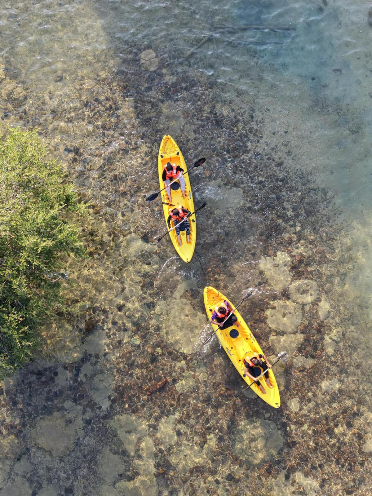 Aerial kayaking coastline